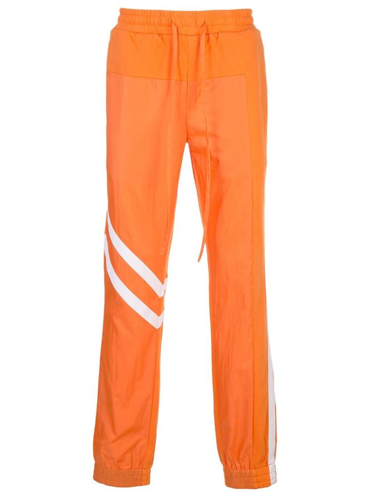 God's Masterful Children Geometric Panelled Track Pants - Orange