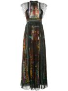 Valentino 'cuban Forest' Printed Long Dress, Women's, Size: 42, Black, Cotton/viscose/polyamide