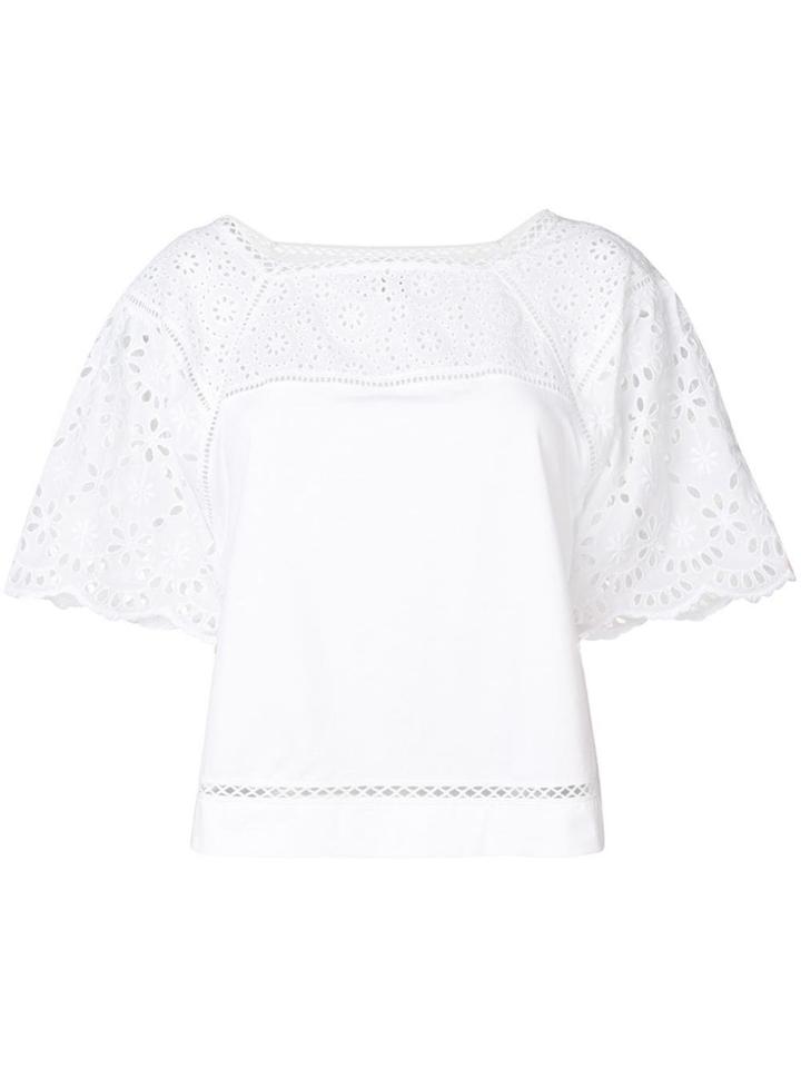 Ermanno Ermanno Broderie Anglaise T-shirt - White