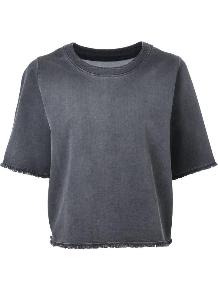 Mm6 Maison Margiela Frayed Denim Top