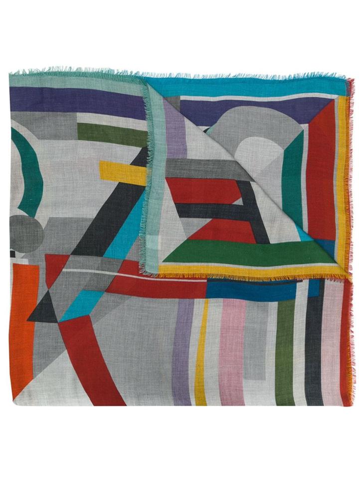 Faliero Sarti Geometric-print Scarf - Neutrals