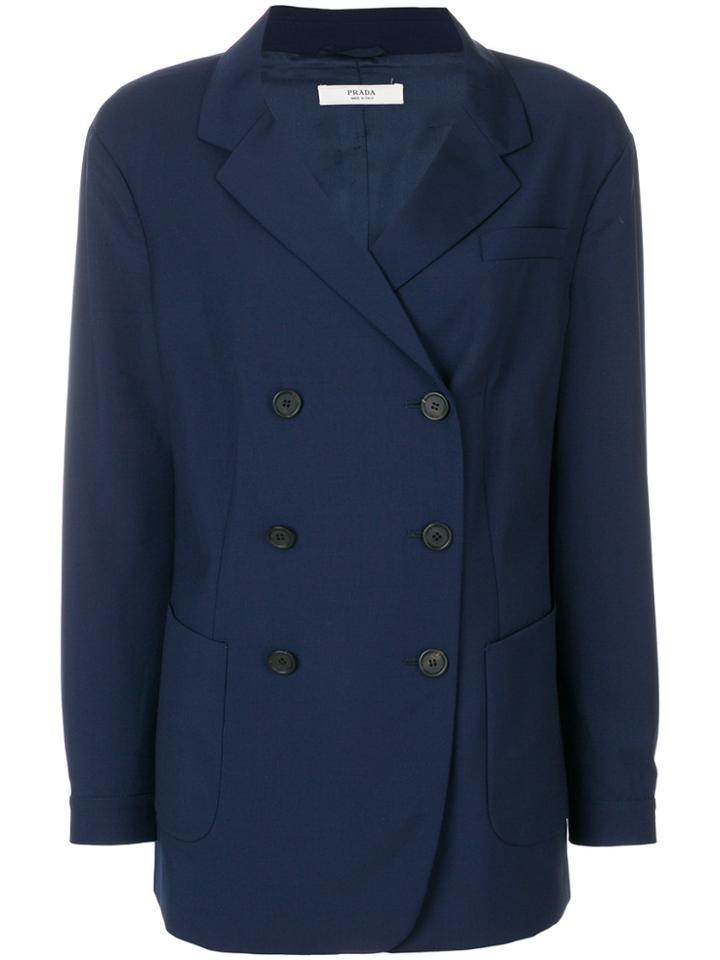 Prada Vintage Double Breasted Jacket - Blue