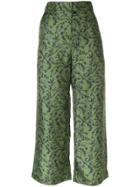 Christian Wijnants Floral Cropped Trousers - Green