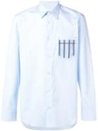 Maison Margiela Striped-pocket Shirt - Blue