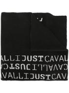 Just Cavalli Logo Woven Scarf - Black
