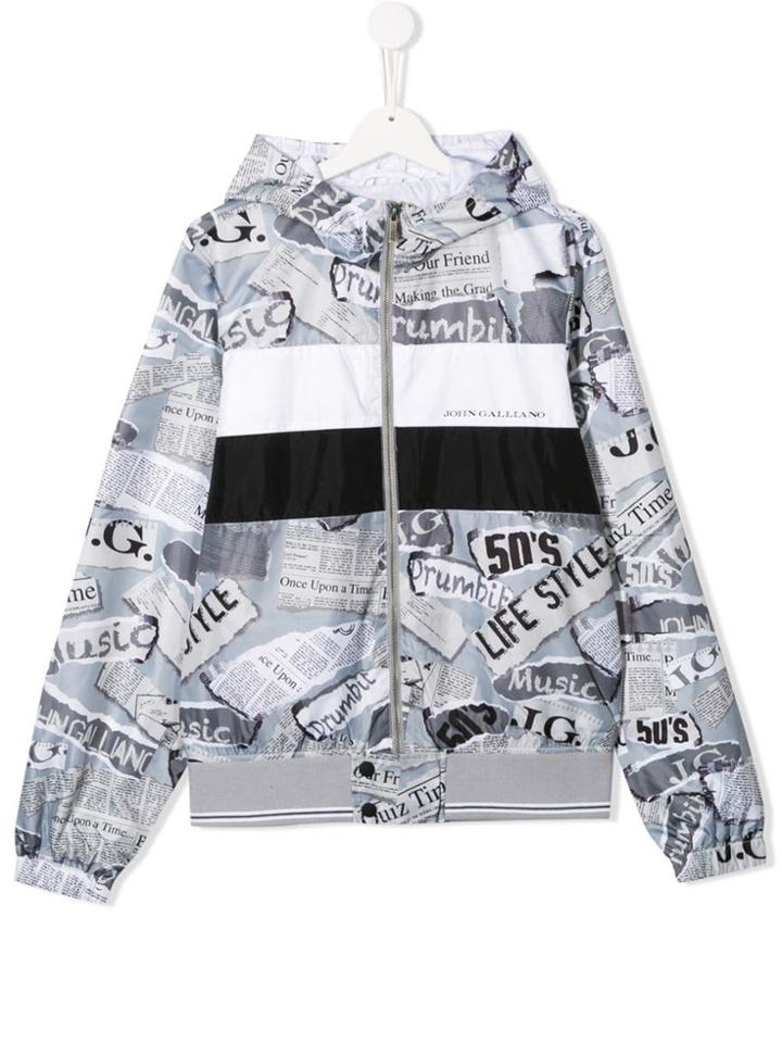 John Galliano Kids Printed Raincoat - Grey