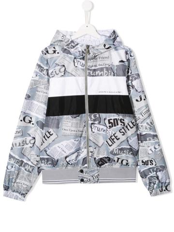 John Galliano Kids Printed Raincoat - Grey