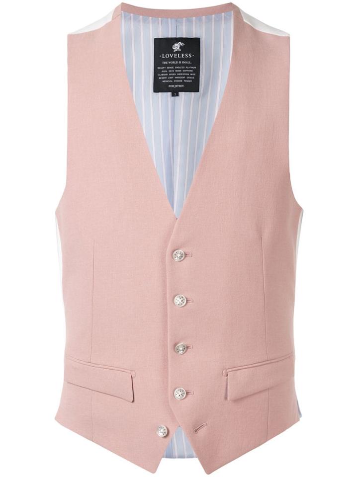 Loveless Button-up Vest - Pink