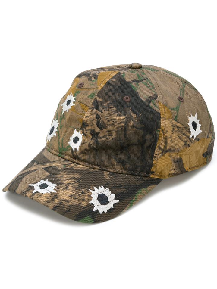 Heron Preston Embroidered Camouflage Cap - Brown