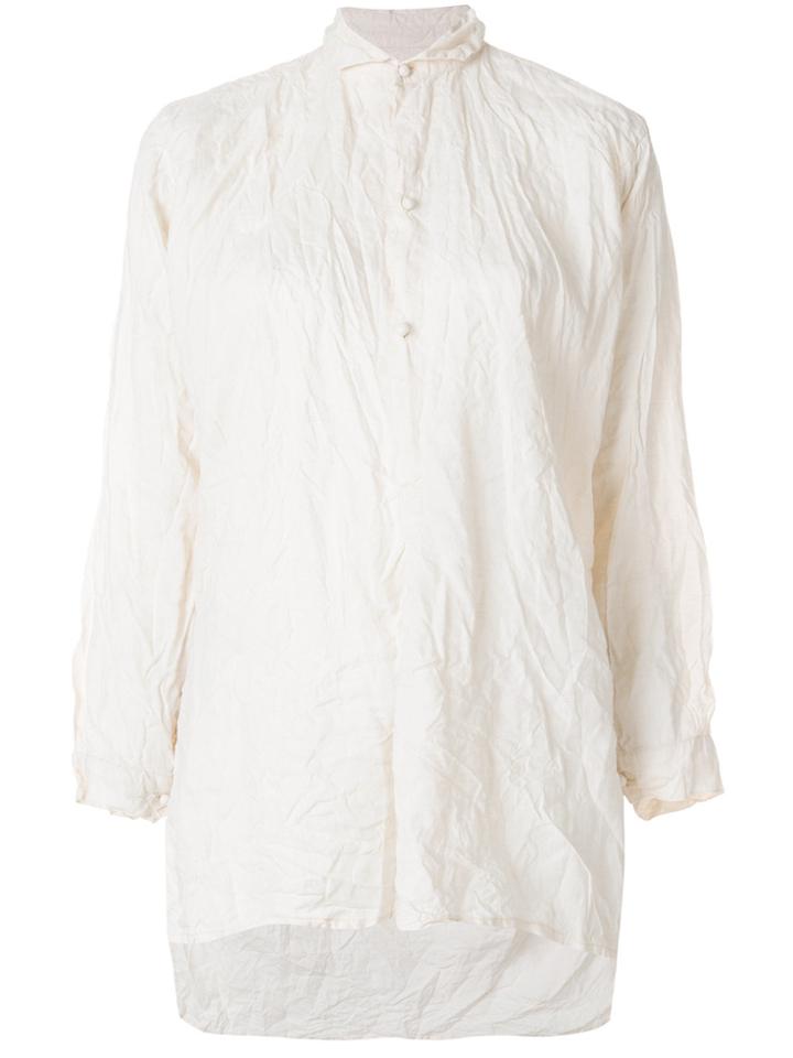Daniela Gregis Crinkle-effect Asymmetric Shirt - Nude & Neutrals