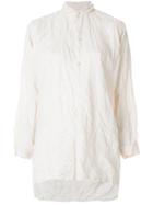 Daniela Gregis Crinkle-effect Asymmetric Shirt - Nude & Neutrals