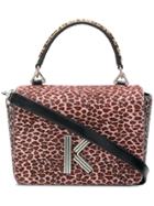 Kenzo Leopard Print Tote - Pink & Purple