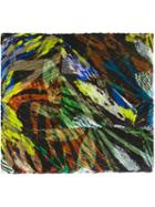 Pleats Please By Issey Miyake Leaf Print Pleated Scarf