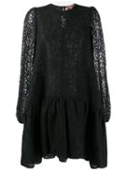 Nº21 Floral Lace Shift Dress - Black