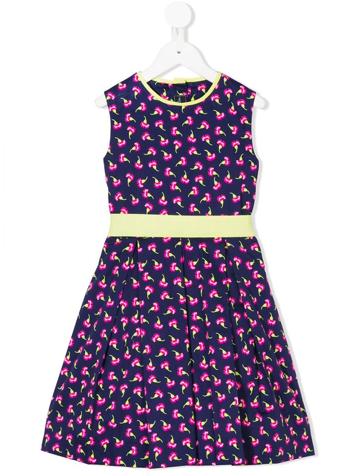 Oscar De La Renta Kids - Floral Print Dress - Kids - Cotton/polyester - 6 Yrs, Blue