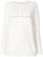 Calvin Klein Jeans Printed Logo Jumper - White