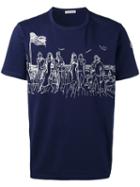 Moncler Seaside Scene T-shirt, Men's, Size: Large, Blue, Cotton/polyester/acrylic