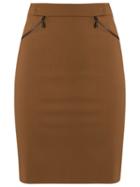 Gloria Coelho High-waisted Skirt, Women's, Size: Medium, Brown, Polyamide/spandex/elastane