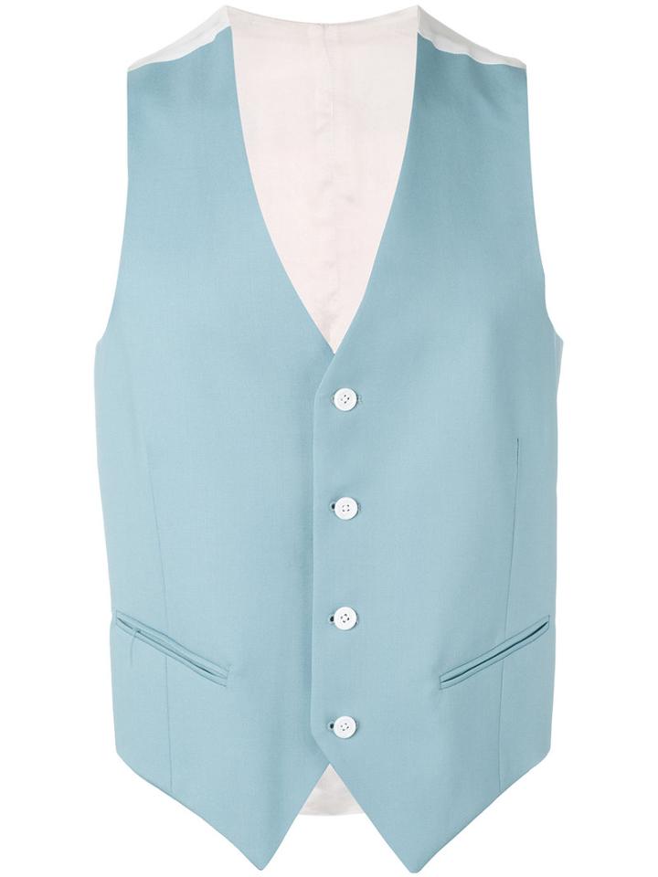 Lc23 - Classic Waistcoat - Men - Cotton - 48, Blue, Cotton