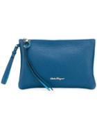 Salvatore Ferragamo Amery Clutch Bag, Women's, Blue, Calf Leather