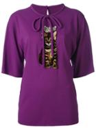 Dolce & Gabbana Kitty Patch Blouse, Women's, Size: 40, Pink/purple, Viscose/silk/spandex/elastane