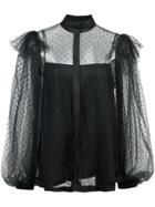 Dice Kayek Spotted Tulle Blouse - Black