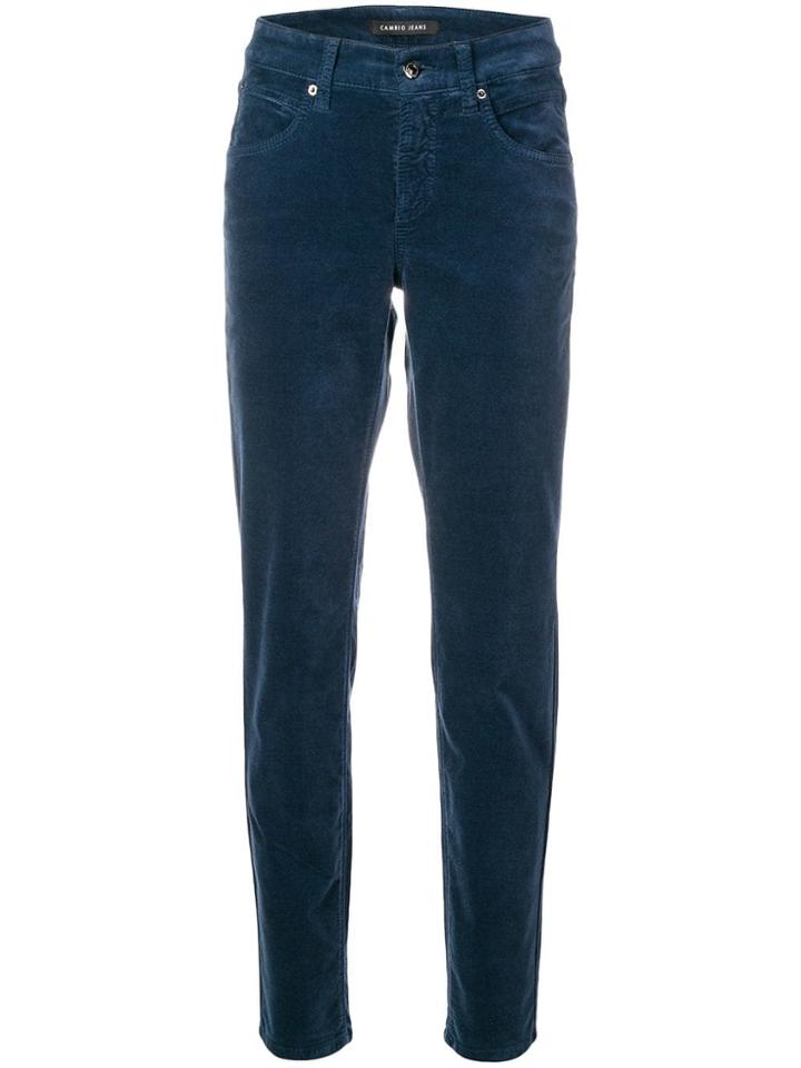 Cambio Velvet Skinny Trousers - Blue