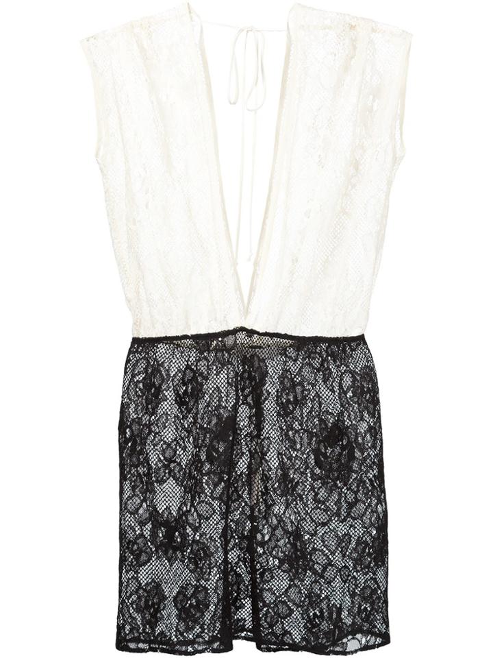 Fleur Du Mal Lace Mini Dolman Dress - White