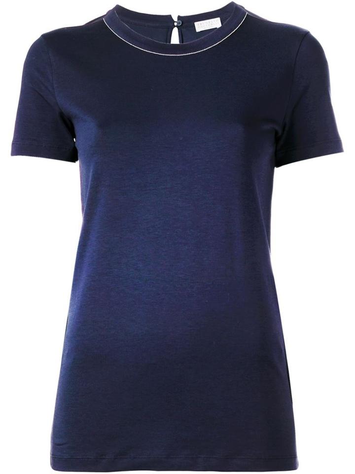 Brunello Cucinelli Contrast Collar Trim T-shirt
