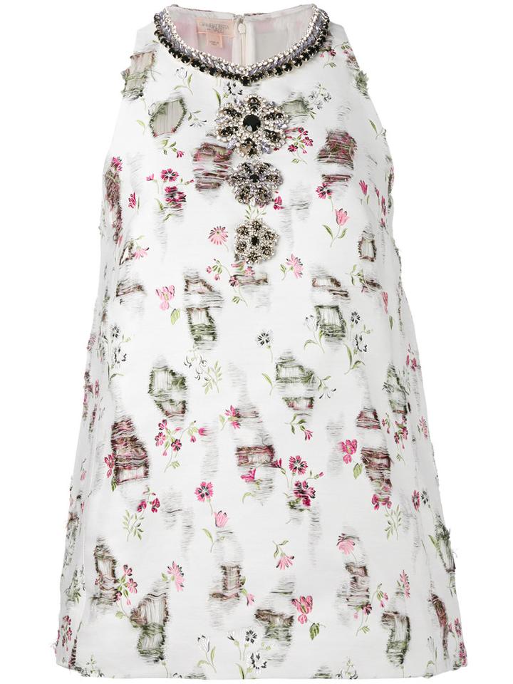 Giambattista Valli - Embellished Blouse - Women - Silk/cotton/polyester/acetate - 44, White, Silk/cotton/polyester/acetate