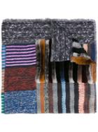 Pierre-louis Mascia Patchwork Scarf, Adult Unisex, Red, Orilag Fur/silk