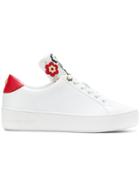 Michael Kors Collection Floral Applique Low Top Sneakers - White