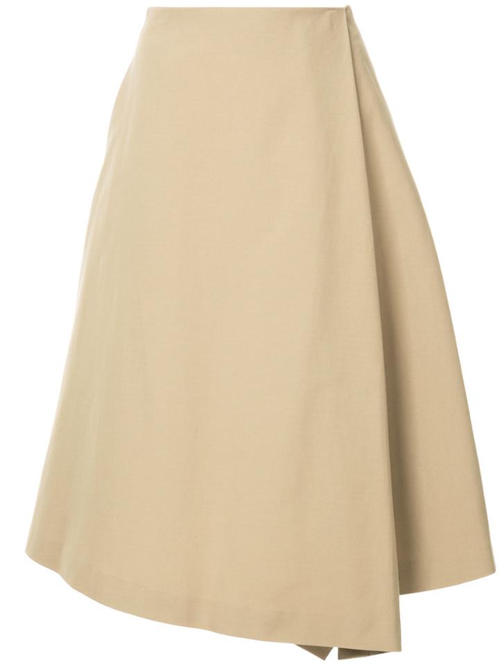 Enföld Asymmetric Drape Midi Skirt - Nude & Neutrals