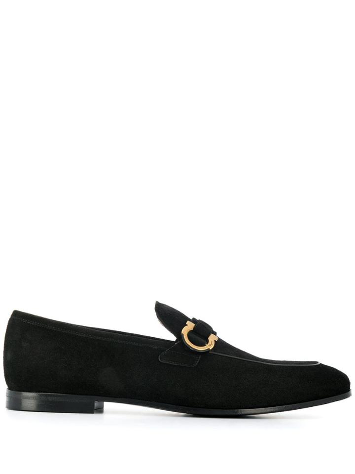 Salvatore Ferragamo Gancini Detail Loafers - Black