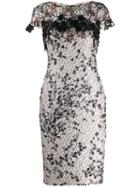 Talbot Runhof Tookie Lace Embroidered Dress - Grey