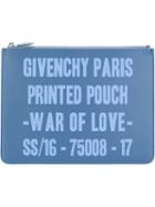Givenchy War Of Love Clutch, Men's, Blue, Leather