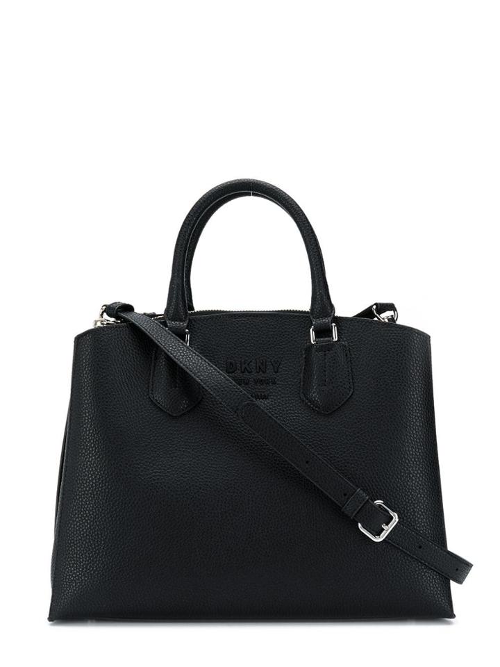 Dkny Logo Plaque Tote - Black