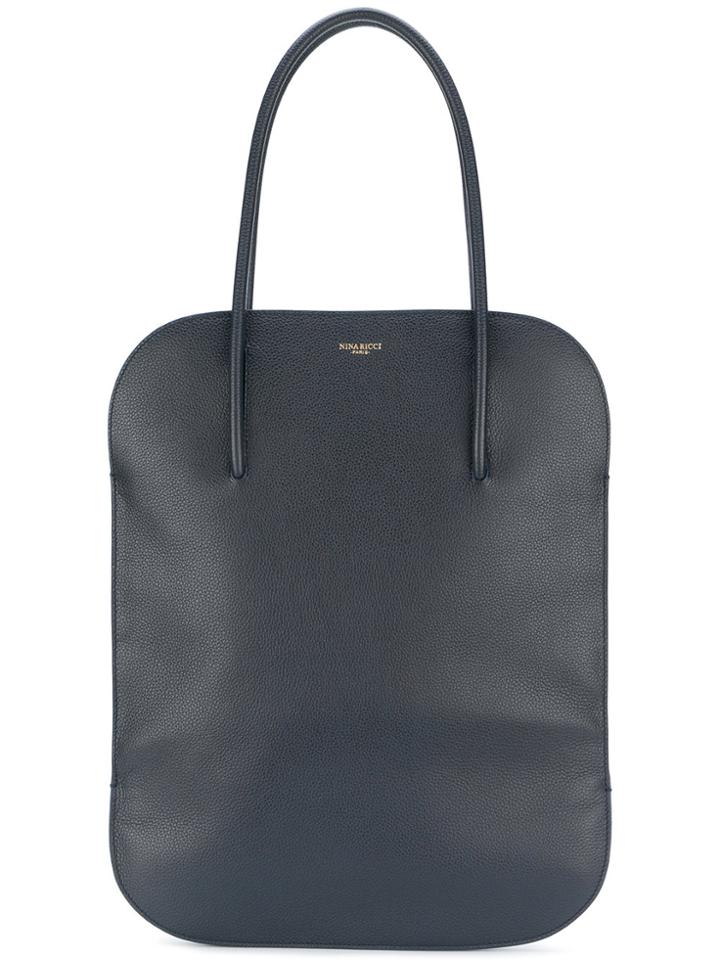 Nina Ricci Zipped Flat Shoulder Bag - Blue