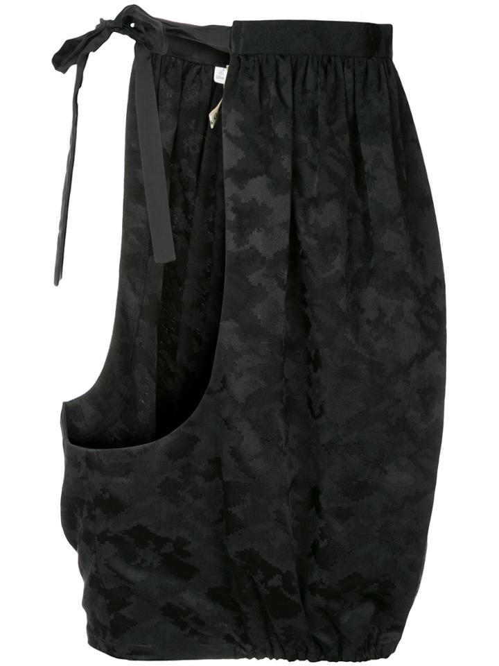 Comme Des Garçons Vintage Cut-detail Embroidered Skirt - Black