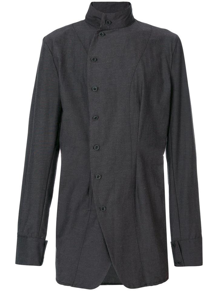Alchemy - Off-centre Fastening Shirt - Men - Cotton/spandex/elastane - S, Grey, Cotton/spandex/elastane
