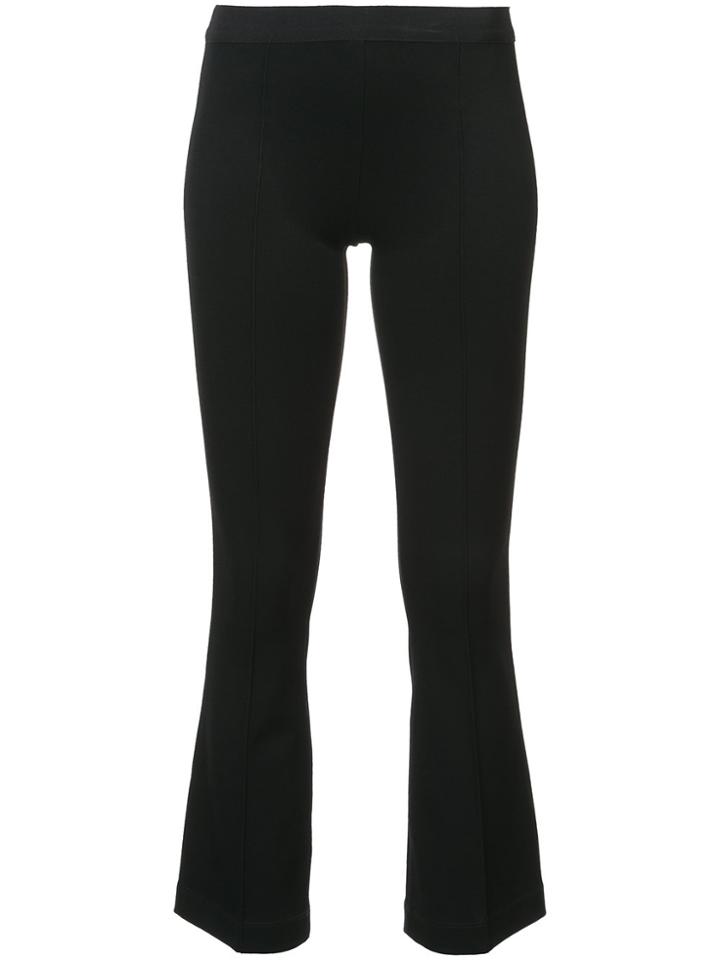 Helmut Lang Cropped Flare Rib Trousers - Black