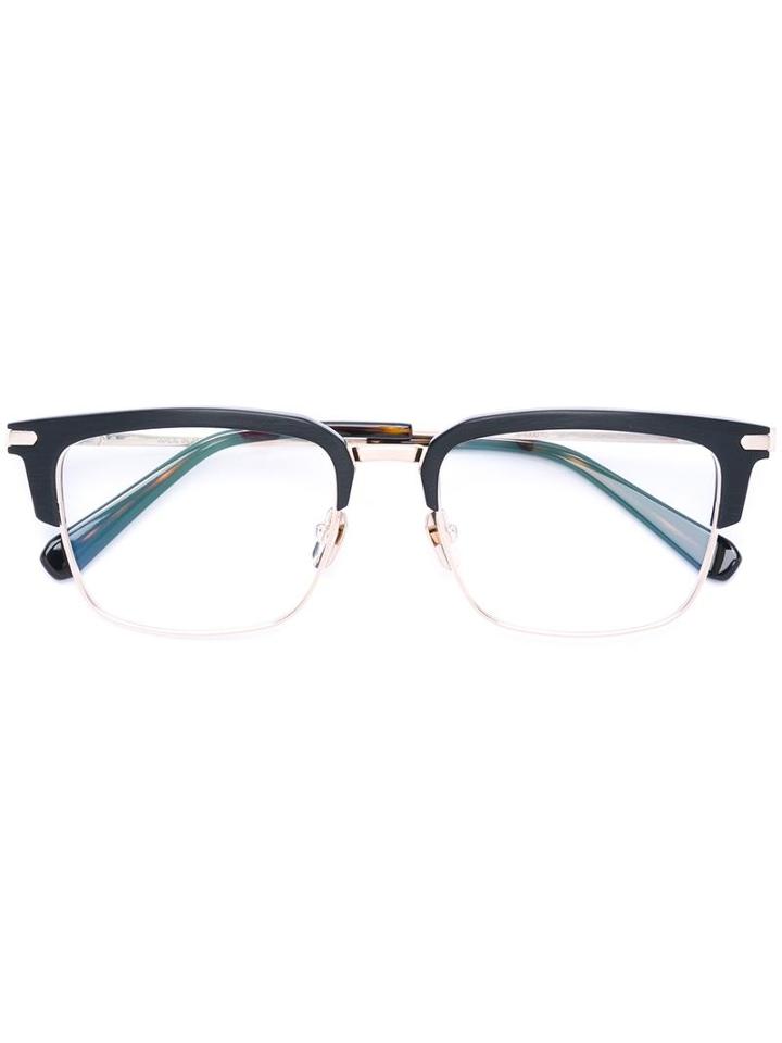 Brioni Top Brim Glasses, Black, Acetate/titanium