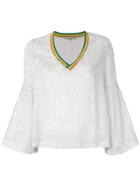 Maison Père Contrast Trim Textured Jumper - White