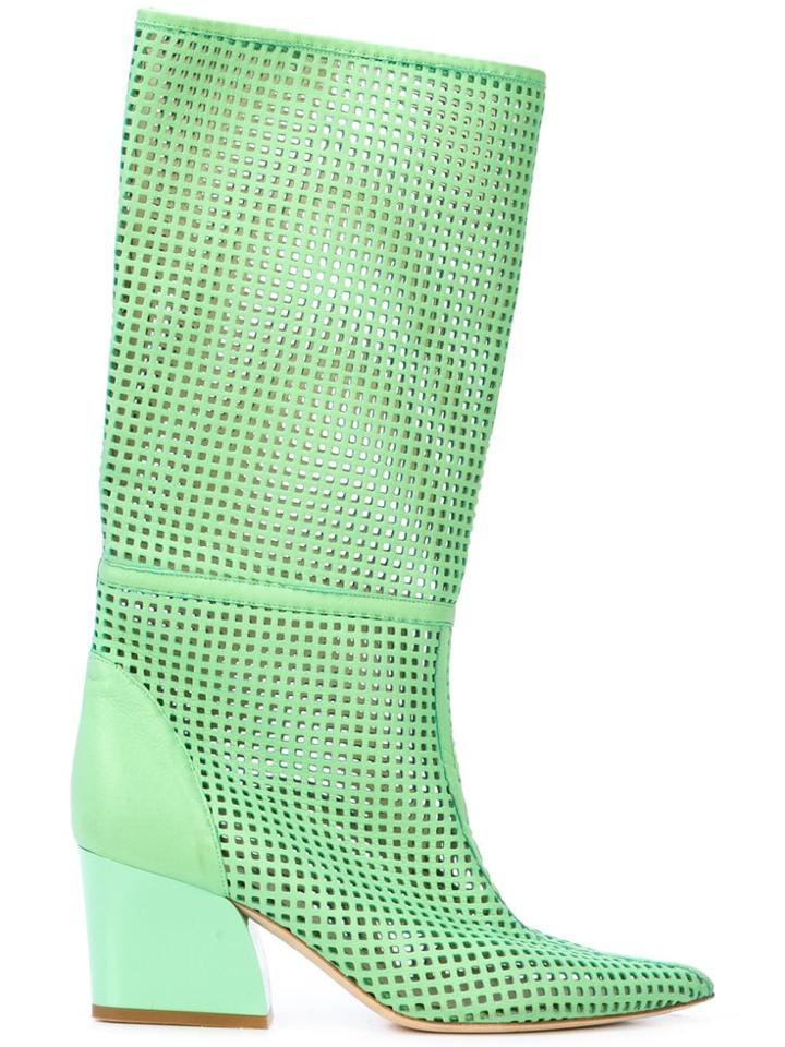 Tibi Luca Heeled Boots - Green