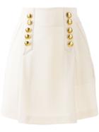 Alberta Ferretti Button Detail Mini Skirt - White