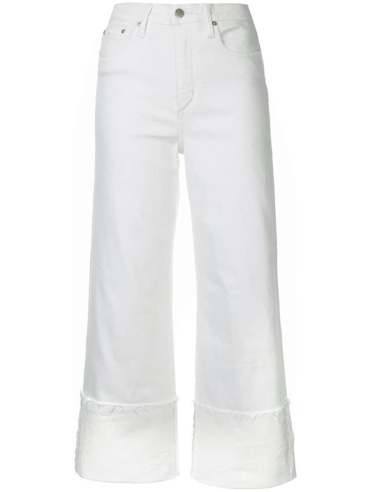 Nobody Denim Milla Cuff Cropped Jeans - White