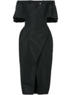 Carolina Herrera Off Shoulder Rouched Dress - Black
