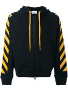 Moncler X Off-white Moncler X Off-white Striped Hoodie, Men's, Size: Xl, Black, Cotton