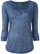 Majestic Filatures Leopard Print Top, Women's, Size: 3, Blue, Viscose