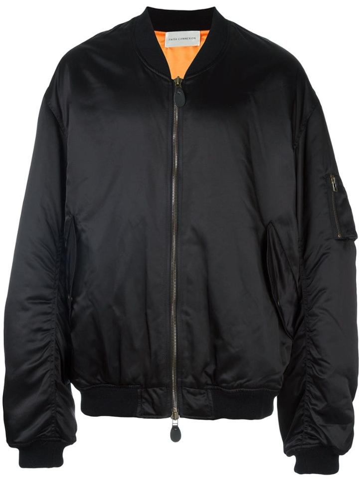 Faith Connexion Zip Up Bomber Jacket - Black